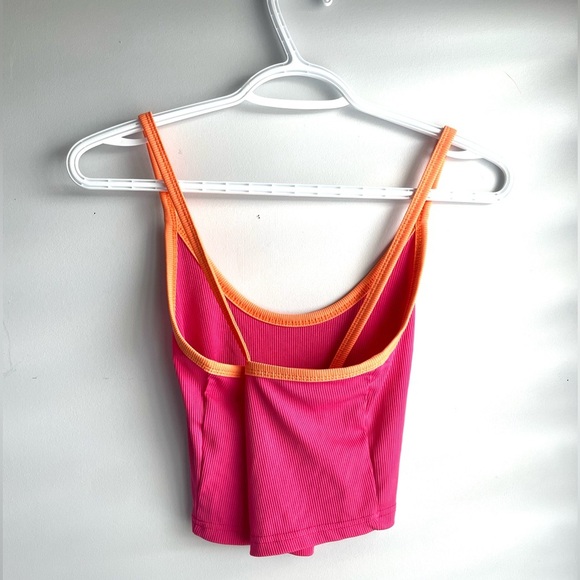 💖(2 for $15)💖 Pink & Orange Fitted Crop Tank Top - Picture 8 of 9